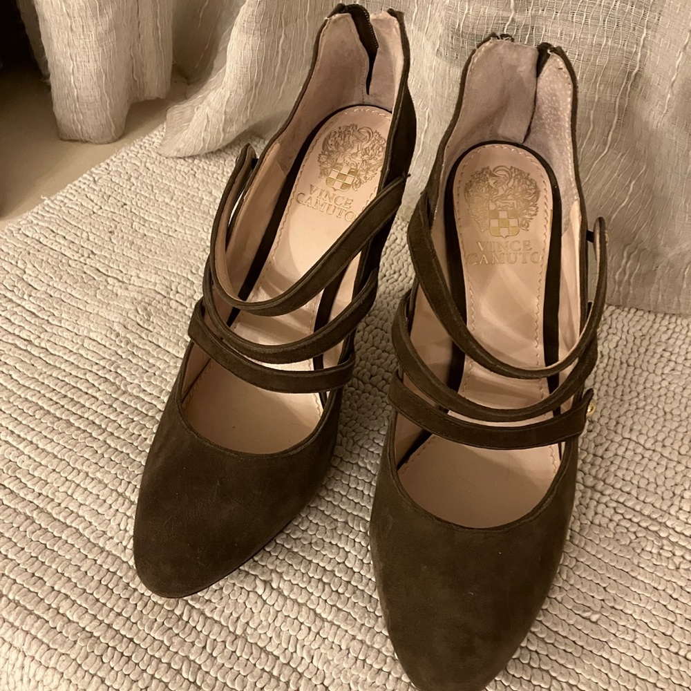 Brown Swede pumps